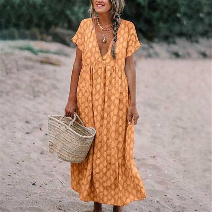 Marion - vestido bohemio con escote en pico