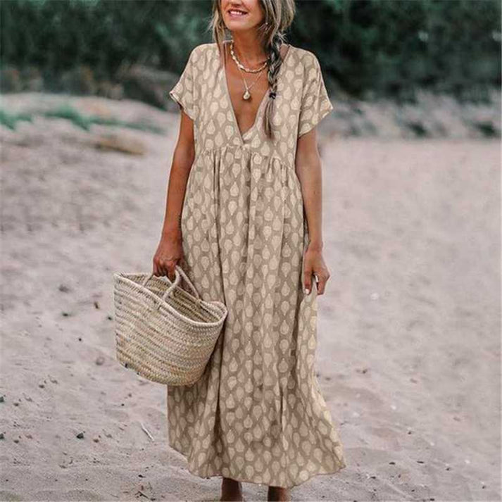 Marion - vestido bohemio con escote en pico